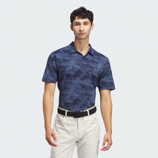 Adidas Go-To Printed Mesh Polo - Navy - Herre  i gruppen Golfhandelen / Klr og sko / Golfklr herre / Pique/T-shirt hos Golfhandelen Ltd (AdidasGoTONavyPrinted)