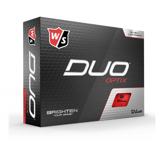 Wilson Duo Optix - Red - 12 Golfballer i gruppen Golfhandelen / Golfballer  / Nye Golfballer hos Golfhandelen Ltd (DuoOpixRod)