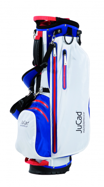 JuCad Bag 2-in-1 - Blå/Hvit/Rød - Vanntett Bærebag i gruppen Golfhandelen / Golfbagger / Bærebag hos Golfhandelen Ltd (JBWP-BWR)