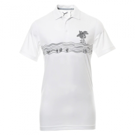Puma Cloudspun Oasis Polo - Hvit i gruppen Golfhandelen / Klær og sko / Golfklær herre / Pique/T-shirt hos Golfhandelen Ltd (Oasis-Polo-Hvit)